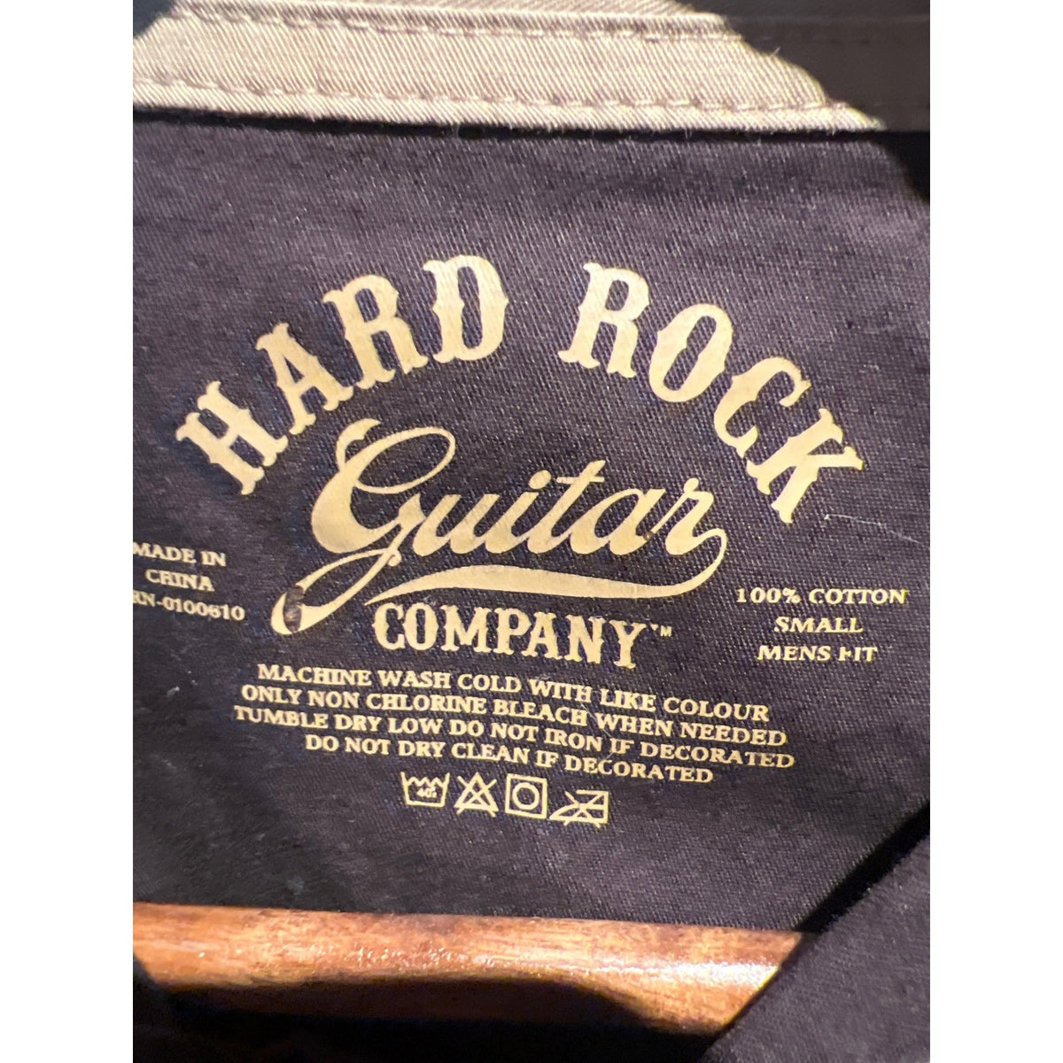 Hard Rock Guitar Company Hollywood FL Work Shirt Black Tan Mens XL 22x31