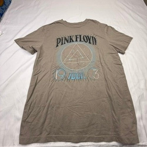 Pink Floyd 1973 Tour T Shirt Graphic Tee Brown Short Sleeve