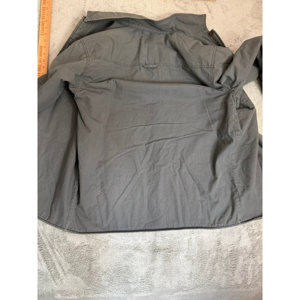 Levis Mens Gray Sherpa Lined Canvas Shirt Jacket Regular Fit Medium Workwear