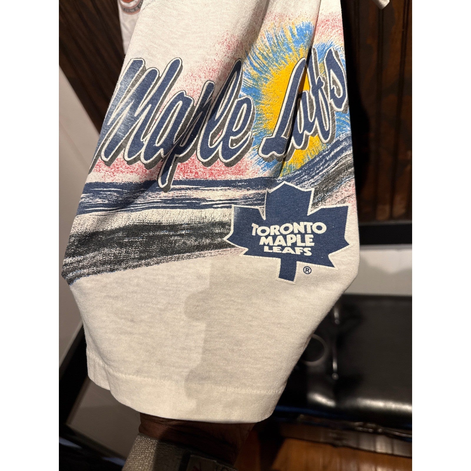 Vintage Toronto Maple Leafs Goalie T-Shirt All Over Print 90s Bulletin Athletic