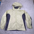 Columbia Women's Lightweight Hooded Windbreaker Jacket Pale Yellow Dark Gray S