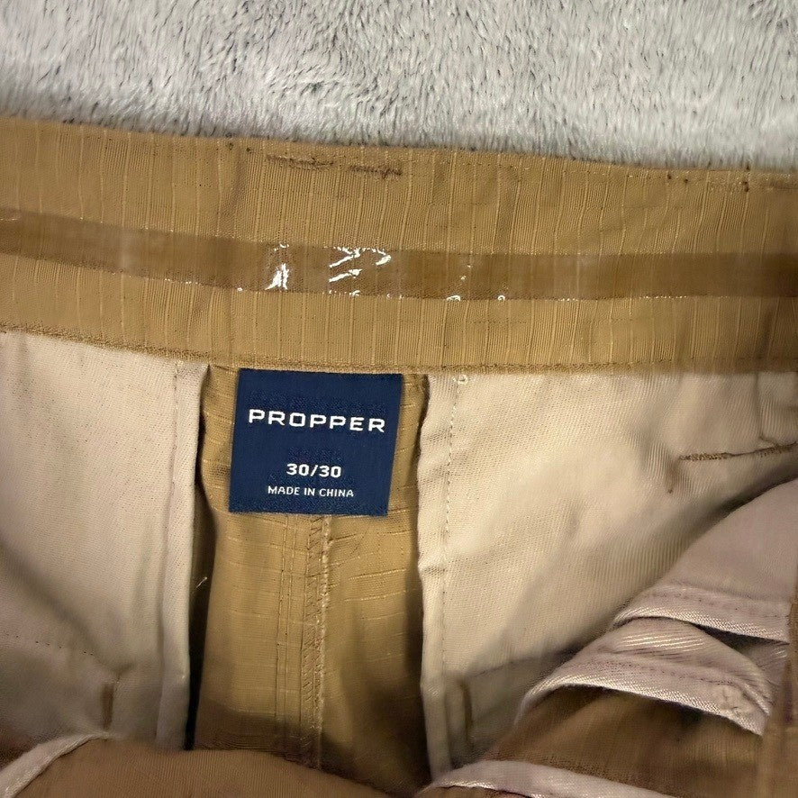 Propper Mens Tactical Cargo Pants Khaki Size 30x30 Zip Fly Button Closure