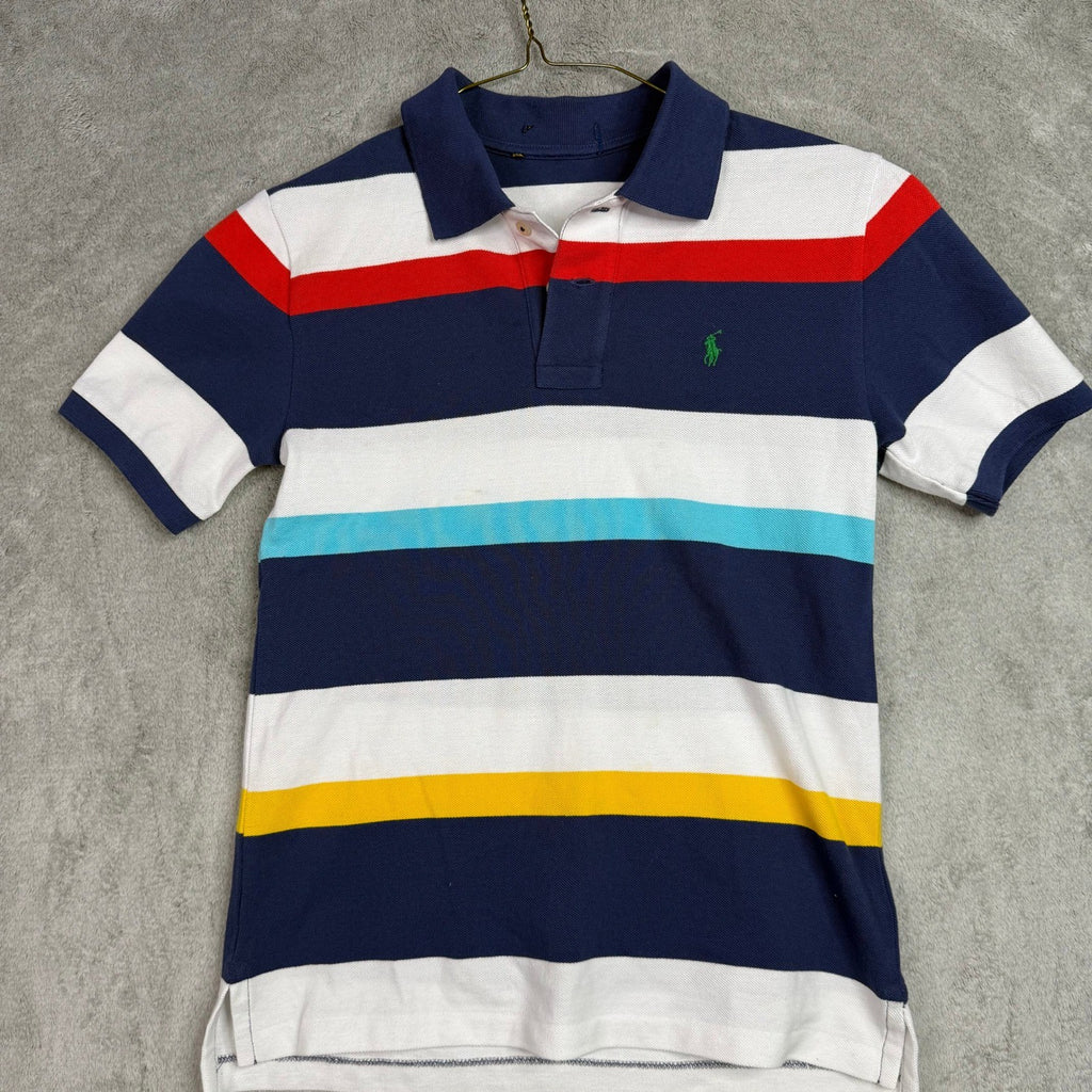 Polo Ralph Lauren Striped Short Sleeve Polo Shirt Green Pony Logo Size M