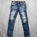 Rock Revival Nuri Easy Skinny Jeans Women's Size 29 Blue Wash Embellished