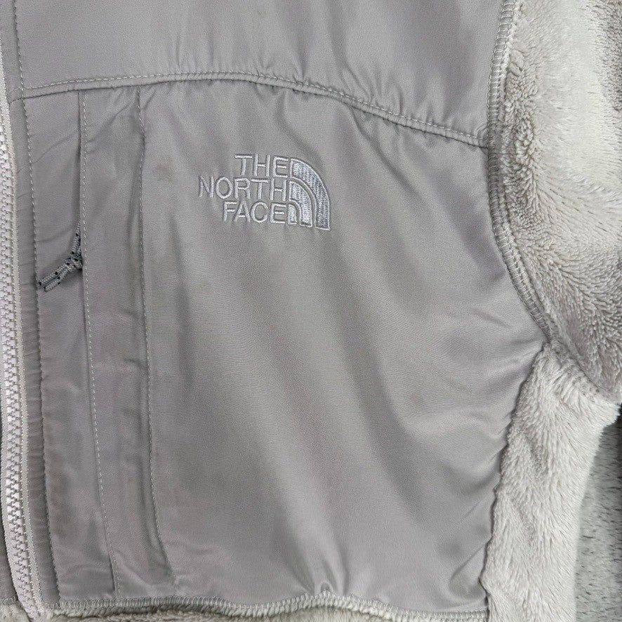 The North Face Fleece Jacket Women's M Gray Full Zip Pockets Casual Outerwear