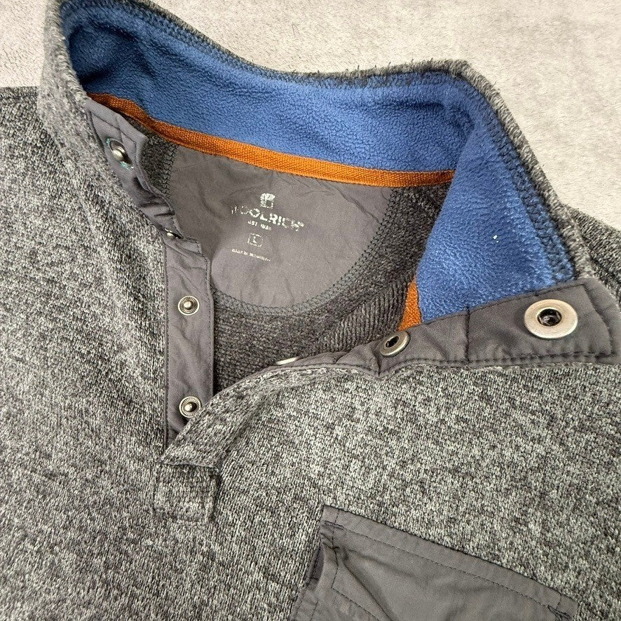 Woolrich Men's Heathered Gray Fleece 1/4 Zip Pullover Sweatshirt
