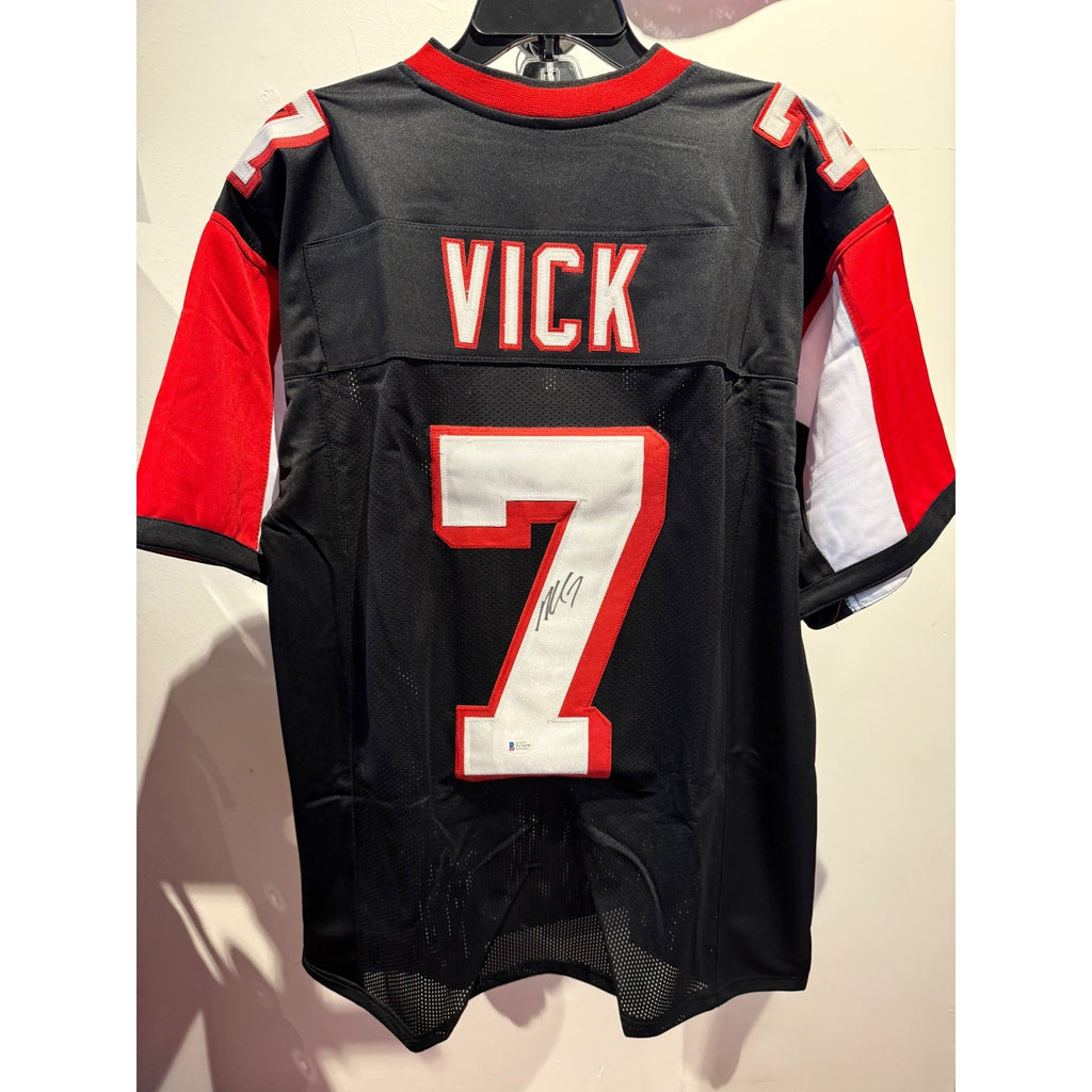 Michael Vick Signed Custom Football Jersey Beckett COA Black Red White XL 7