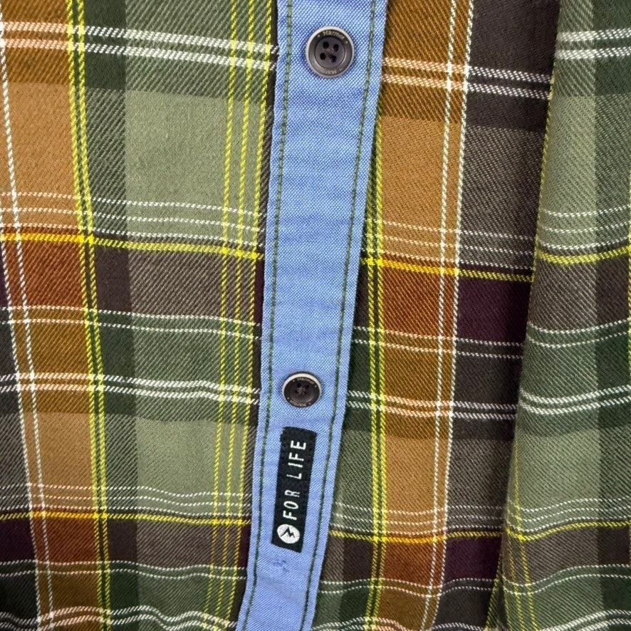 Marmot For Life Flannel Shirt Plaid Long Sleeve Button Up Men's XXL