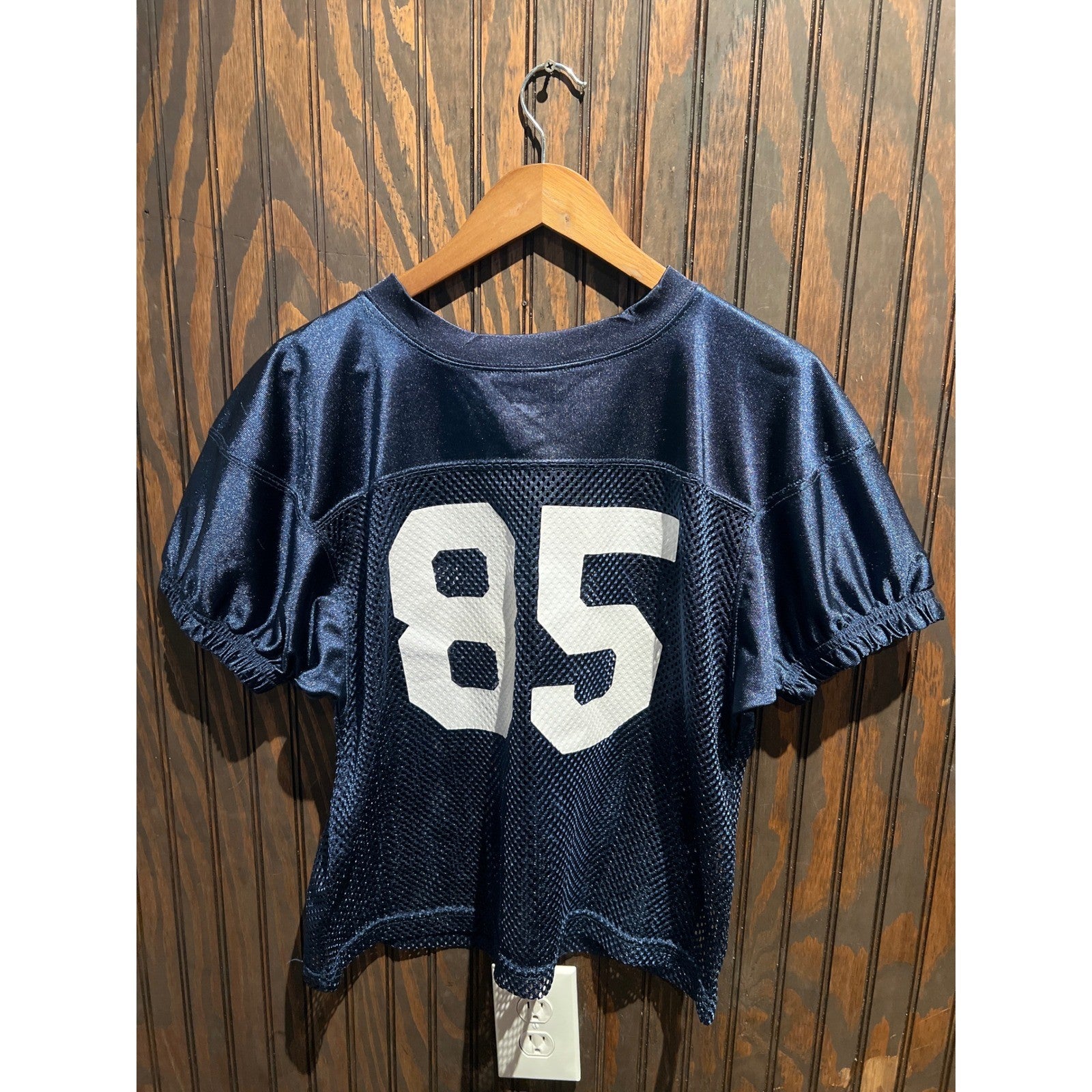 Navy Blue Mesh Football Jersey Number 85 Vintage Style Mens Small Medium 24x20