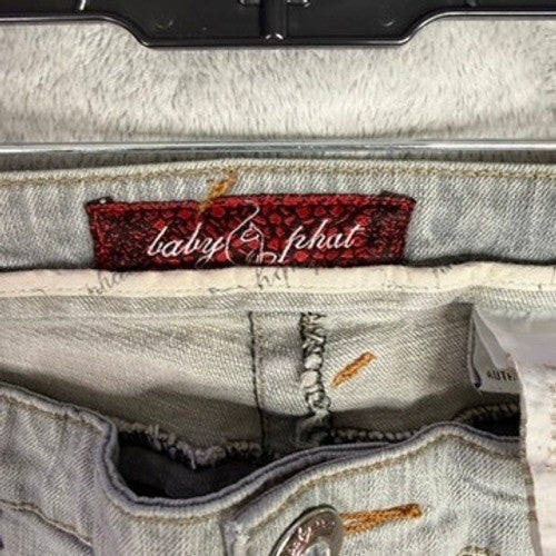 Baby Phat Jeans Distressed Light Wash Bootcut Size 18 Authentic Denim