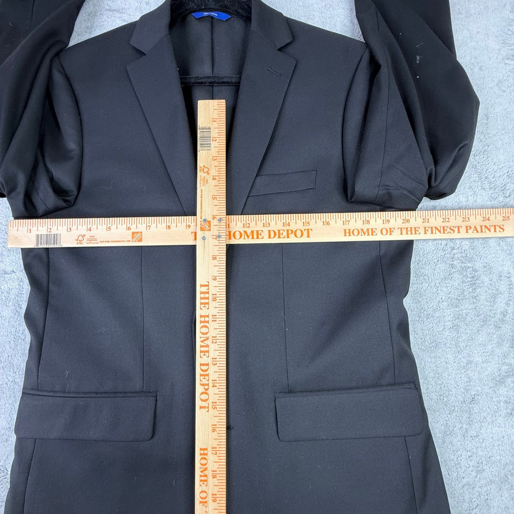 Apt 9 Mens Slim Fit Black Stretch Two Button Blazer Suit Jacket 40R Notch Lapel