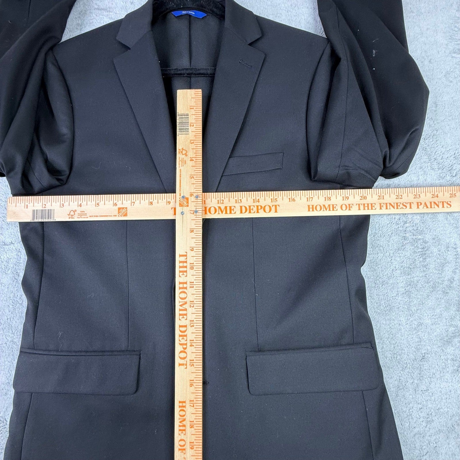 Apt 9 Mens Slim Fit Black Stretch Two Button Blazer Suit Jacket 40R Notch Lapel