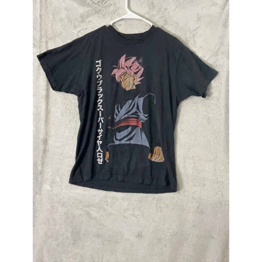 Dragon Ball Z Goku Black Super Saiyan Rose Anime Graphic T Shirt Black Mens