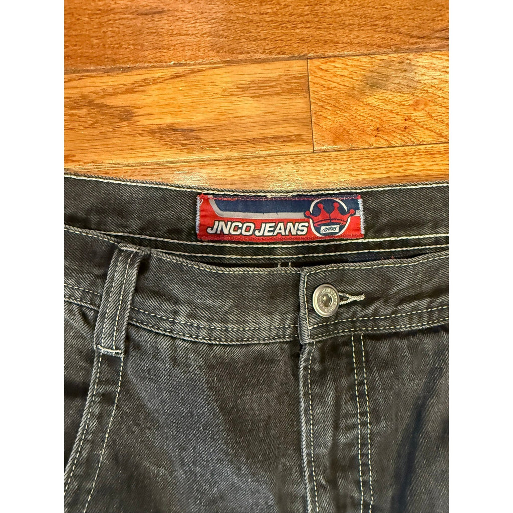 JNCO Jeans Mens 36x32 Faded Black Crown Wide Leg Baggy 90s Skate Denim Pants