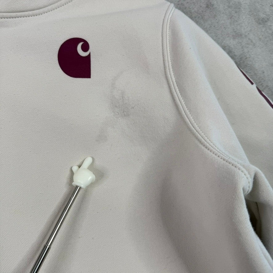 Carhartt Mens Relaxed Fit Pullover Hoodie Sweatshirt XXLarge Beige Logo
