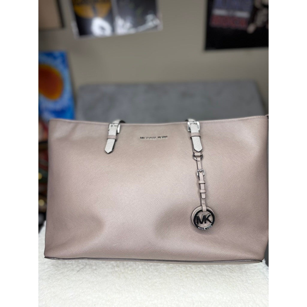 Michael Kors Tote Bag Women Light Pink Leather Shoulder Bag