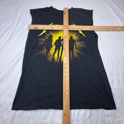 Metallica M72 World Tour Sleeveless T Shirt Black Yellow Band Concert Merch