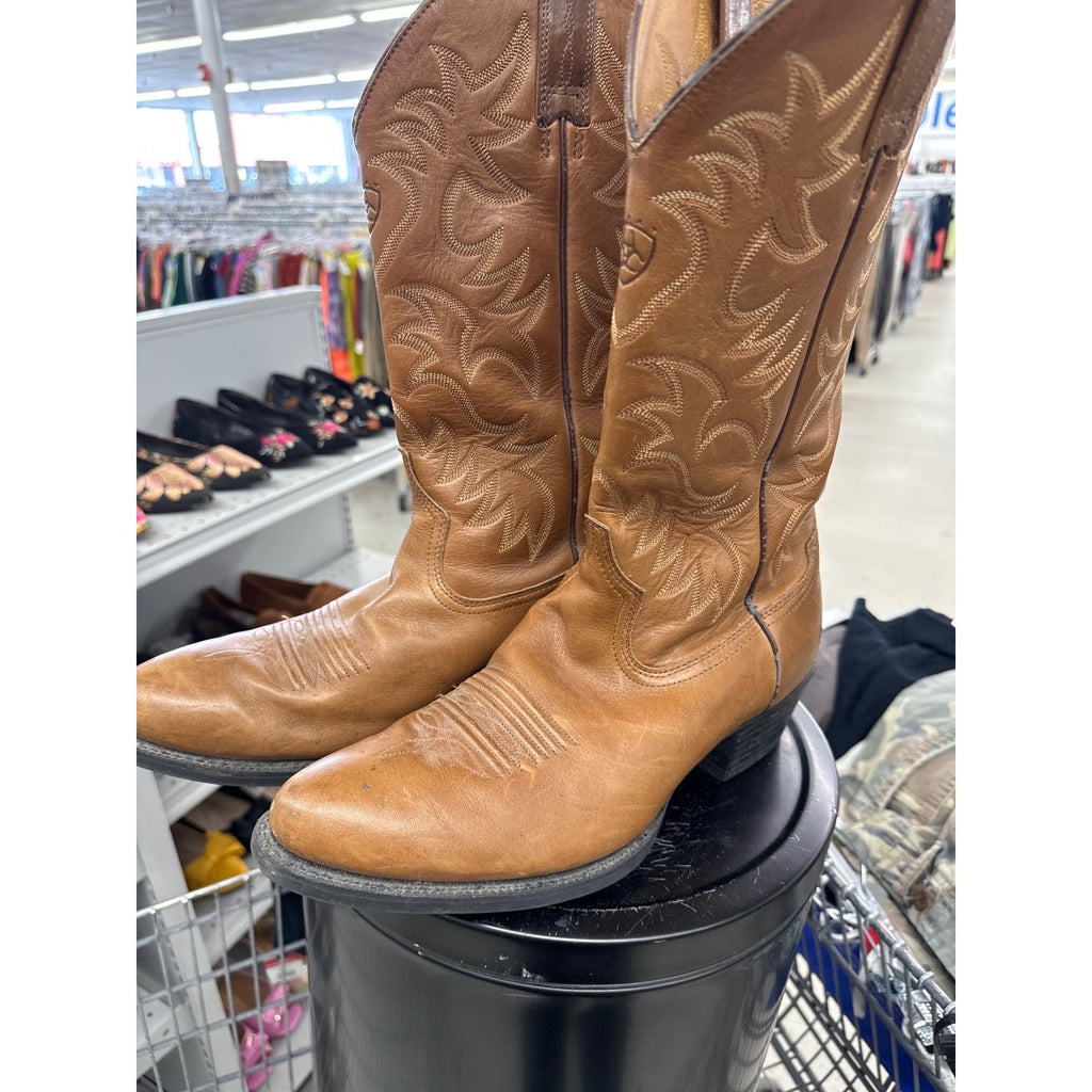 Ariat Mens Heritage Western R-Toe Leather Cowboy Boots Tan Brown 10002204 s 11D