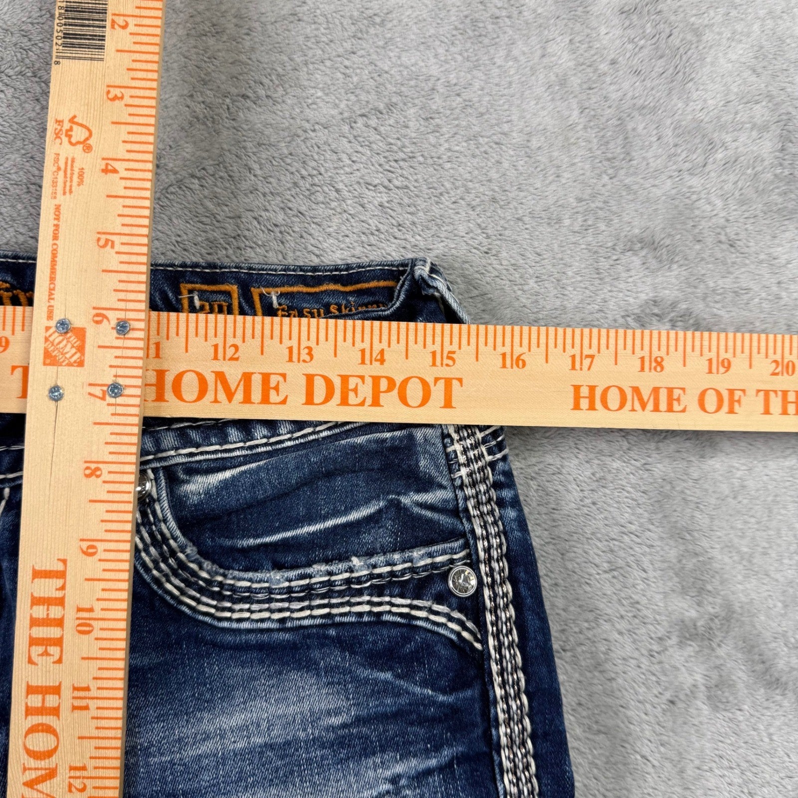 Rock Revival Nuri Easy Skinny Jeans Women's Size 29 Blue Wash Embellished