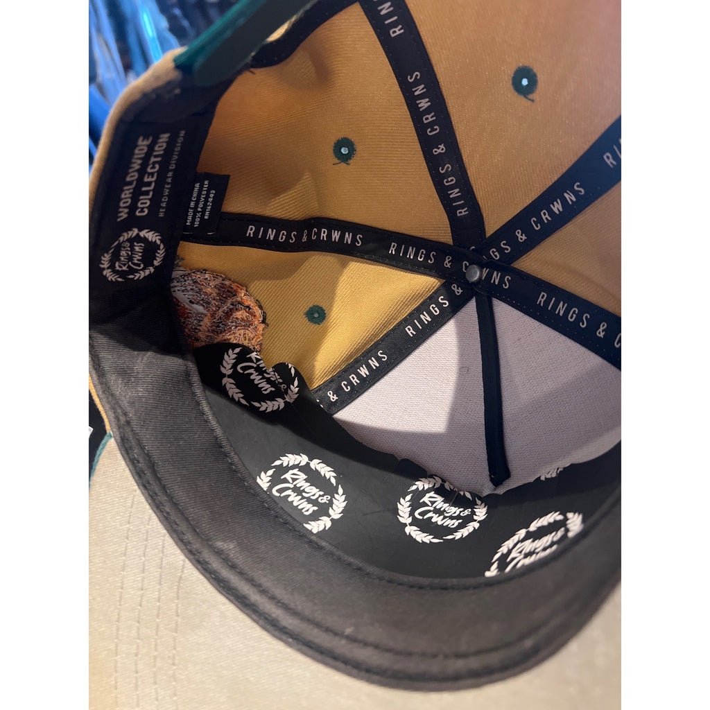 Kings & Crowns Mexico Eagle Snapback Hat Tan Green Adjustable Cap New with Tags
