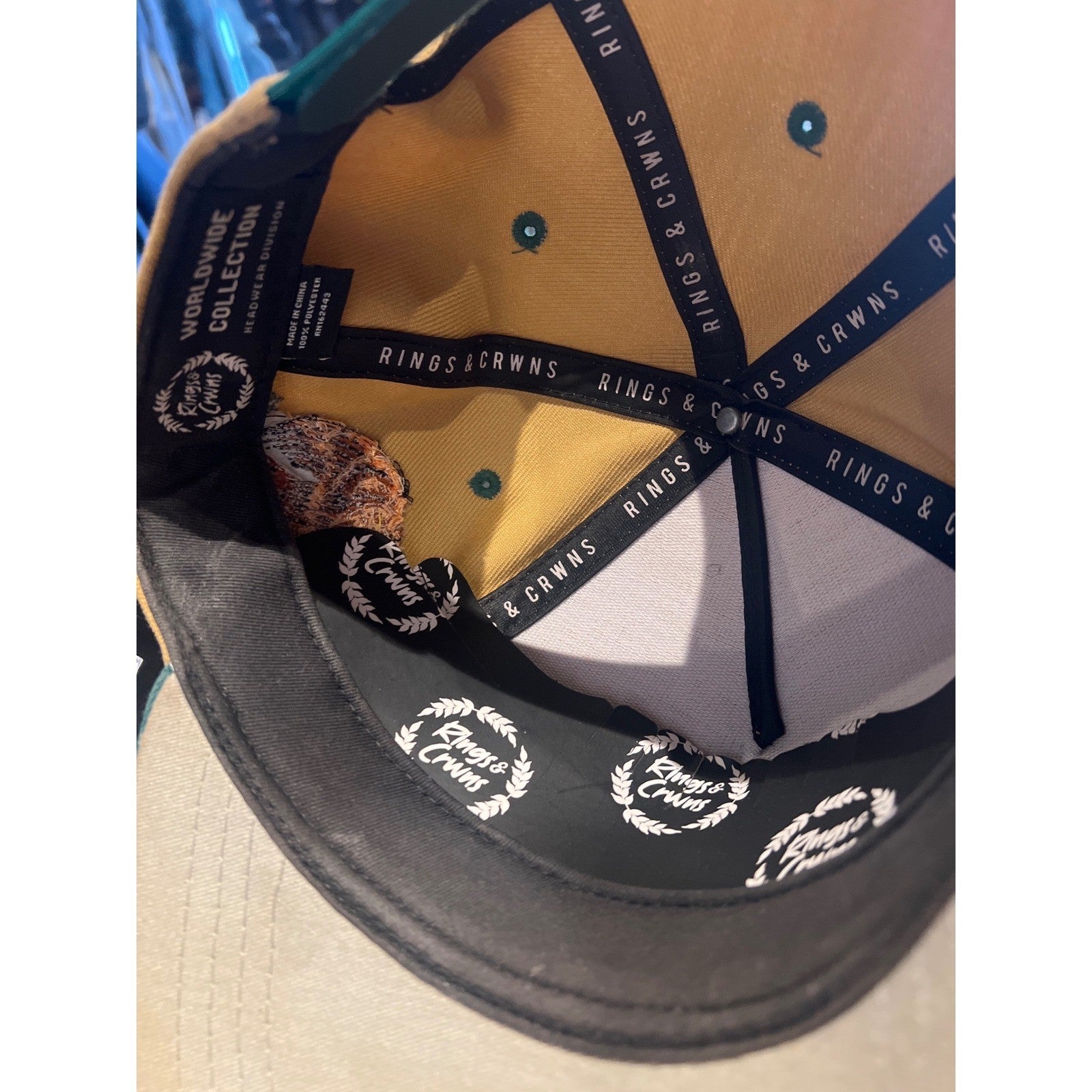 Kings & Crowns Mexico Eagle Snapback Hat Tan Green Adjustable Cap New with Tags