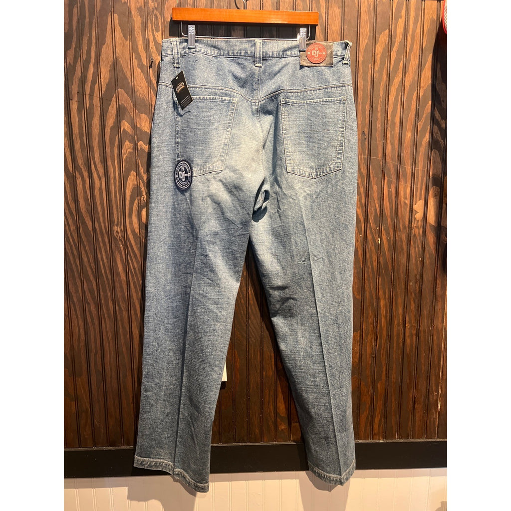 Def Jam University Mens Straight Leg Light Wash Denim Jeans 38x34 Embroidered