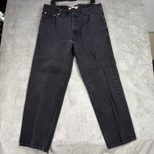 Levi's 550 Mens Black Relaxed Fit Straight Leg Jeans Size 40x32