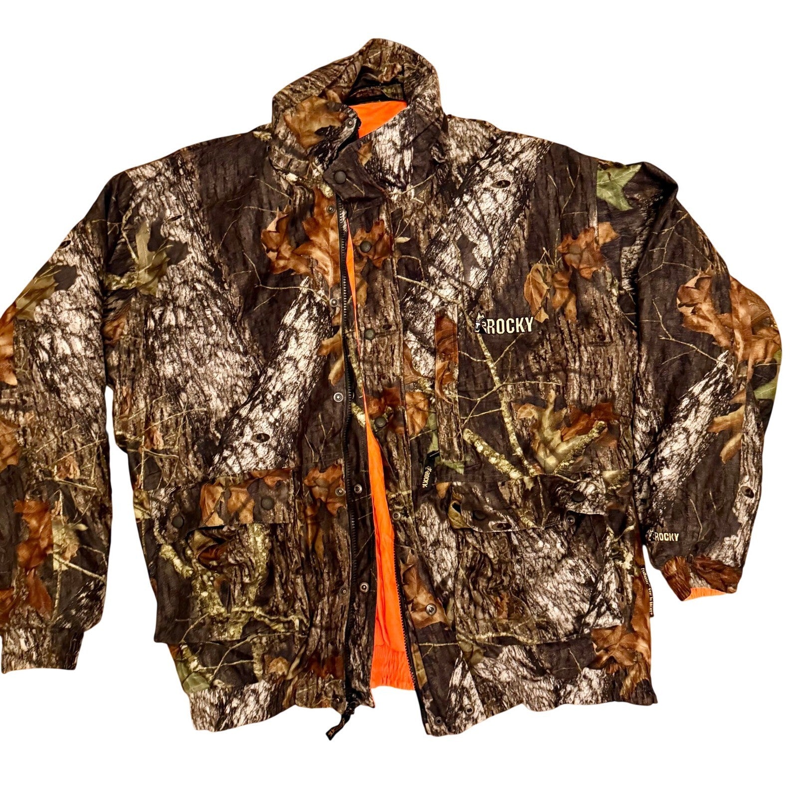 Rocky ProHunter Mens Camo Hunting Jacket Blaze Orange Lining Forest Camouflage