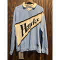 Vintage Nutmeg Mills Atlanta Hawks Sweatshirt Light Blue Collared Pullover XL
