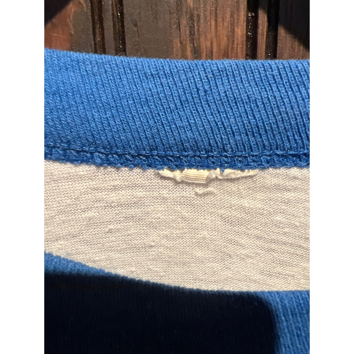 Vintage 1987 Spooner Reunion Ringer T-Shirt White Blue Graphic Tee 80s Shirt