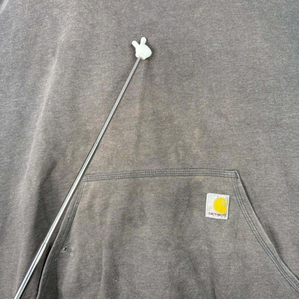 Carhartt Loose Fit Heavyweight Hooded Sweatshirt Gray 2XL Logo Sleeve