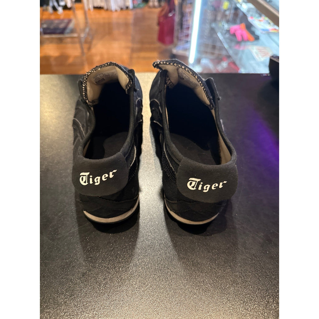 Onitsuka Tiger Mexico 66 Slip-On Sneakers Black Canvas Low Top Shoes Womens