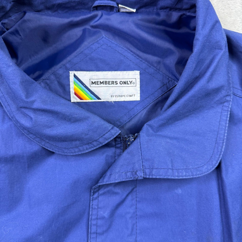 Members Only Mens Blue Cotton Poly Blend Harrington Jacket Size Medium