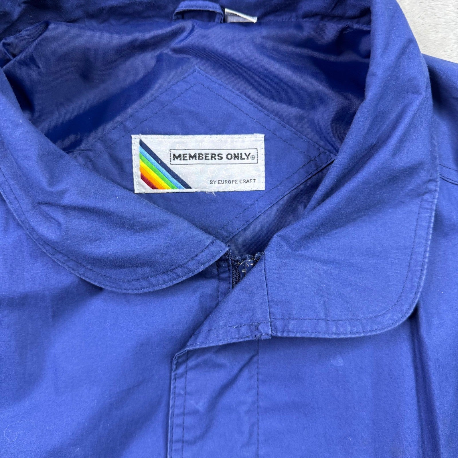 Members Only Mens Blue Cotton Poly Blend Harrington Jacket Size Medium