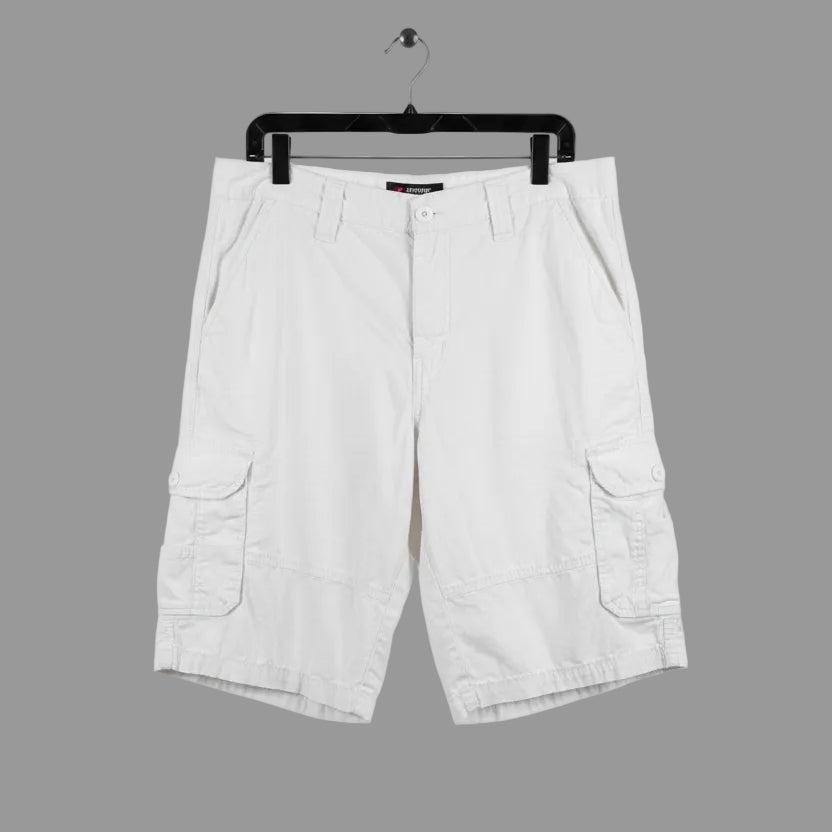 Southpole Mens White Ripstop Cargo Shorts NWT Streetwear Y2K Utility Size 36