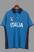 Polo Ralph Lauren Mens Custom Fit Italia Polo Shirt Blue Short Sleeve XL