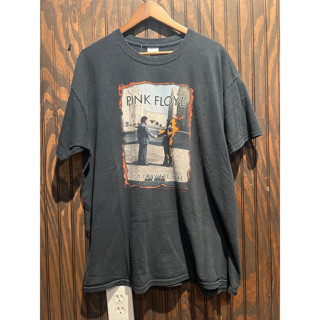 Pink Floyd Wish You Were Here Graphic T-Shirt Black Rock Band Tee Mens XL 24x29