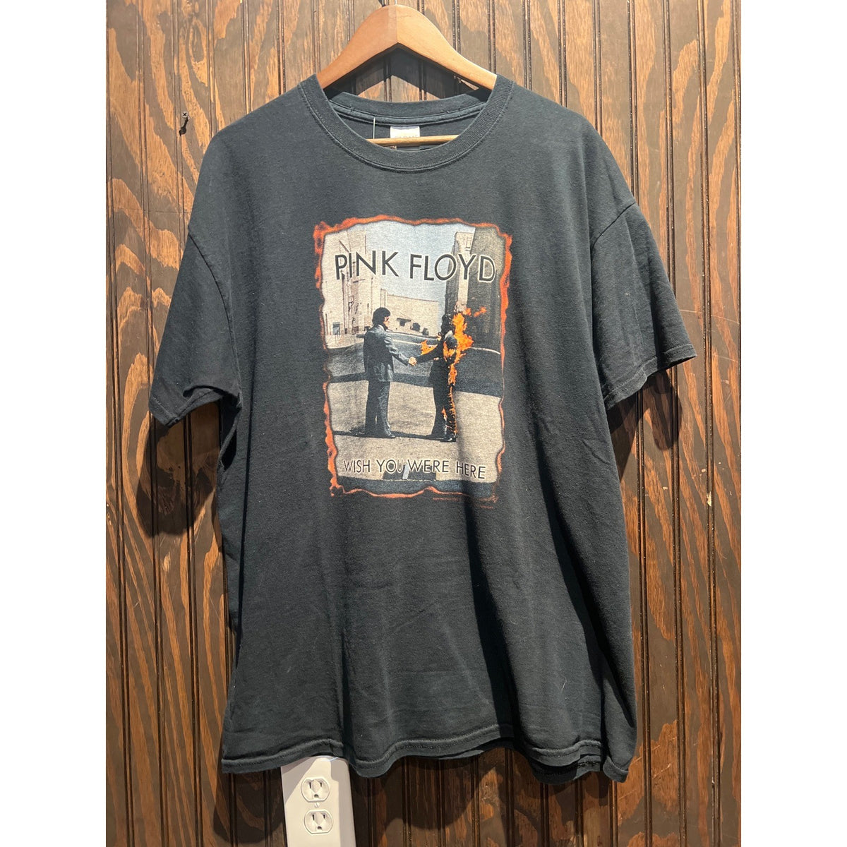 Pink Floyd Wish You Were Here Graphic T-Shirt Black Rock Band Tee Mens XL 24x29