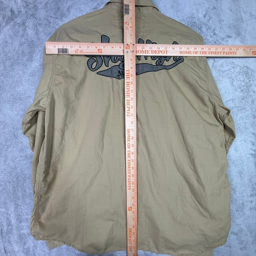 Akdmks Sky High Button Up Shirt Tan Long Sleeve 2XL Men's