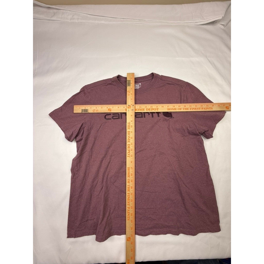 Carhartt Men's Short Sleeve T Shirt Logo Graphic Burgundy Heather Size XL