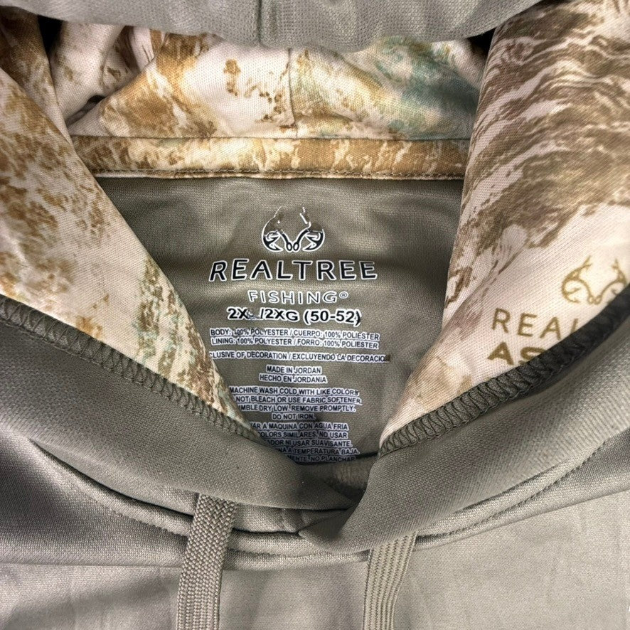 RealTree Fishing Hoodie Mens 2XL Camo Lined Pullover Hooded Sweatshirt