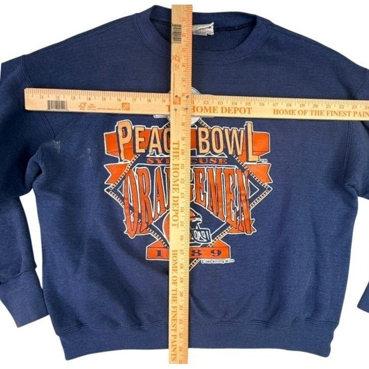 Vintage 1989 Peach Bowl Syracuse Orange Men's Navy Blue Sweatshirt