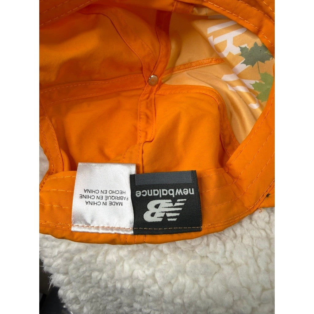 New Balance Orange Camo Leaf Print Baseball Cap Adjustable Strap