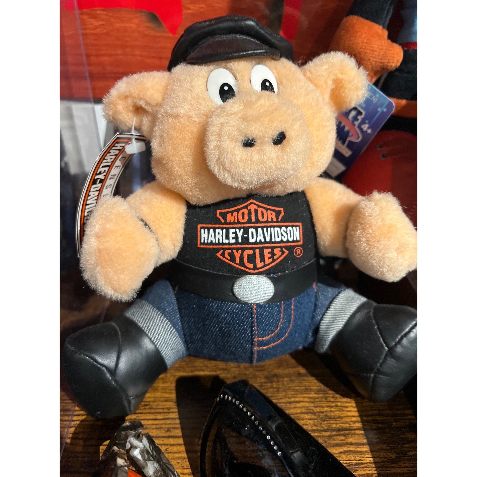 Harley-Davidson Biker Pig Plush Stuffed Animal Toy Bar & Shield Logo Hog Black