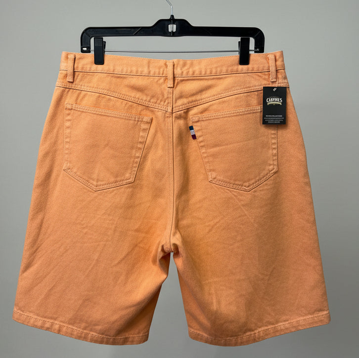 Sergio Tacchini Mens Denim Shorts Orange Size 36 Waist Casual Streetwear Summer