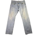Levis 505 Regular Fit Straight Leg Light Wash Blue Denim Jeans Mens 36x32