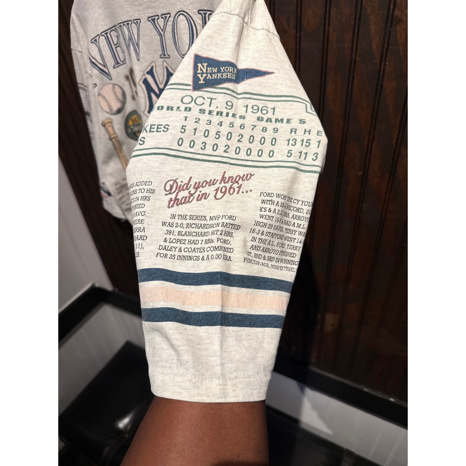 Vintage Long Gone New York Yankees 1961 World Series Champions AOP T-Shirt XL
