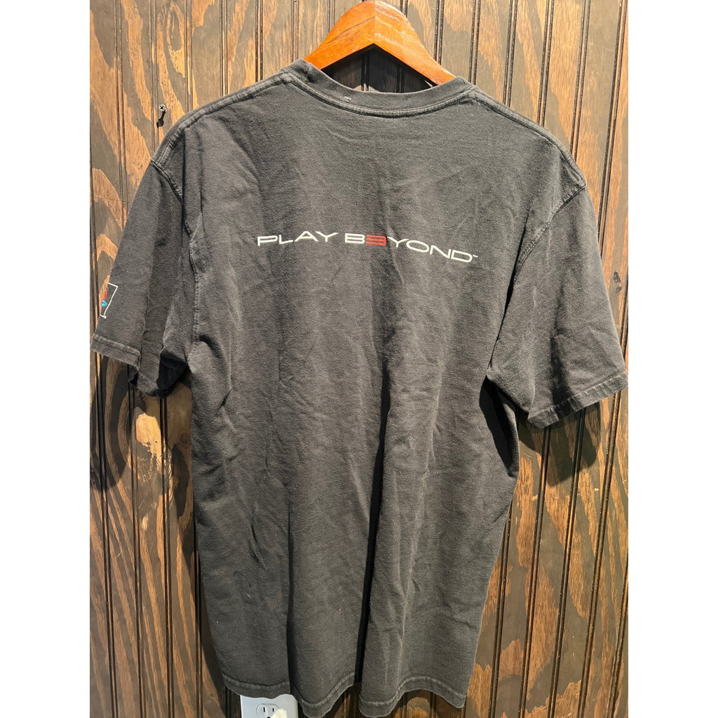 Vintage PlayStation 3 PS3 Promo T-Shirt Black Red Graphic Tee Mens Large 21x27