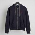 Polo Ralph Lauren Mens Black Full Zip Hoodie Red Pony Logo Cotton Fleece XL