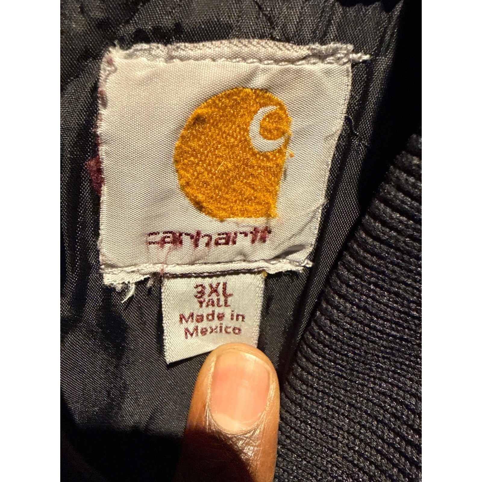 Carhartt Duck Vest Faded Black Workwear Quilt Lined Distressed Mens 3XL V02 BLK